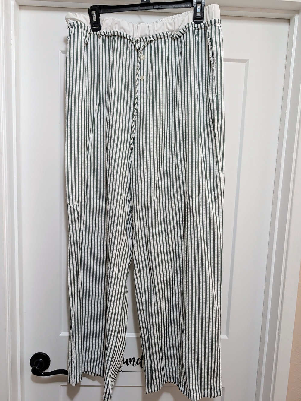 Sincerely Jules Green and White Vertical Stripe Pants